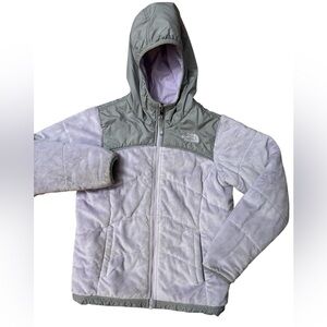 The North Face Girls Size Medium 10/12 Lavender/Gray Reversible‎ Zip Up Coat